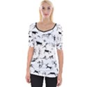 Petroglyph Runic Cavemen Nordic Black Paleo Drawings Pattern Wide Neckline Tee View1