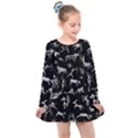 Petroglyph Nordic Beige And Black Background Petroglyph Nordic Beige And Black Background Kids  Long Sleeve Dress View1