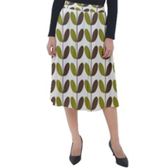 Leaf Plant Pattern Seamless Classic Velour Midi Skirt 