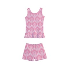 Damask Floral Design Seamless Kids  Boyleg Swimsuit by Pakrebo