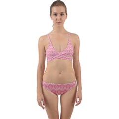 Damask Floral Design Seamless Wrap Around Bikini Set by Pakrebo