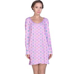 A Hexagonal Pattern Unidirectional Long Sleeve Nightdress by Pakrebo