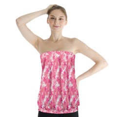 Phlox Spring April May Pink Strapless Top by Pakrebo