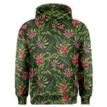 Green leaves and red flowers Men s Overhead Hoodie