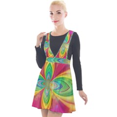 Color Abstract Form Ellipse Bokeh Plunge Pinafore Velour Dress by Pakrebo