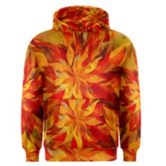 Flower Blossom Red Orange Abstract Men s Pullover Hoodie by Pakrebo