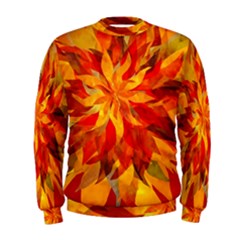 Flower Blossom Red Orange Abstract Men s Sweatshirt by Pakrebo