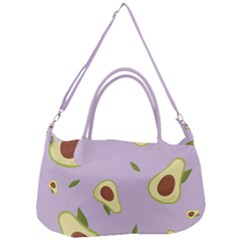 Avocado Green With Pastel Violet Background2 Avocado Pastel Light Violet Removal Strap Handbag by genx