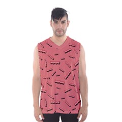 Funny Bacon Slices Pattern Infidel Vintage Red Meat Background  Men s Basketball Tank Top by genx