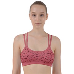 Funny Bacon Slices Pattern Infidel Vintage Red Meat Background  Line Them Up Sports Bra by genx