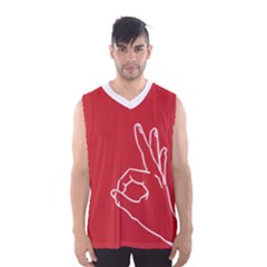 A-ok Perfect Handsign Maga Pro-trump Patriot On Pink Background Men s Basketball Tank Top by snek