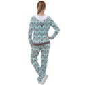 Easter Damask Pattern Robins Egg Blue and Brown Women s Tracksuit View2