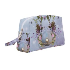 Easter Egg With Flowers Wristlet Pouch Bag (medium)