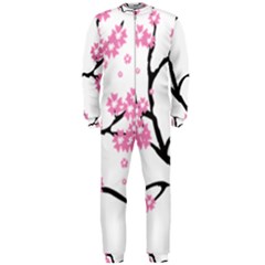 Blossoms Branch Cherry Floral Onepiece Jumpsuit (men) 