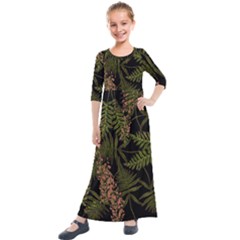 Fern Black Kids  Quarter Sleeve Maxi Dress