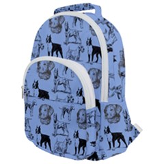 Dog Pattern Blue Rounded Multi Pocket Backpack by snowwhitegirl