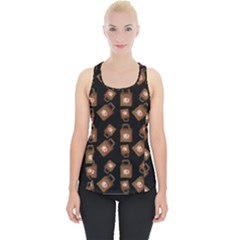 Shopping Bag Pattern Black Piece Up Tank Top by snowwhitegirl