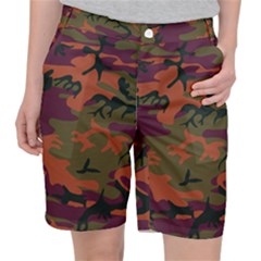 Camouflage Orange Pocket Shorts