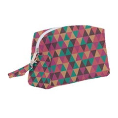 Retro Orange Green Geometric Pattern Wristlet Pouch Bag (medium)