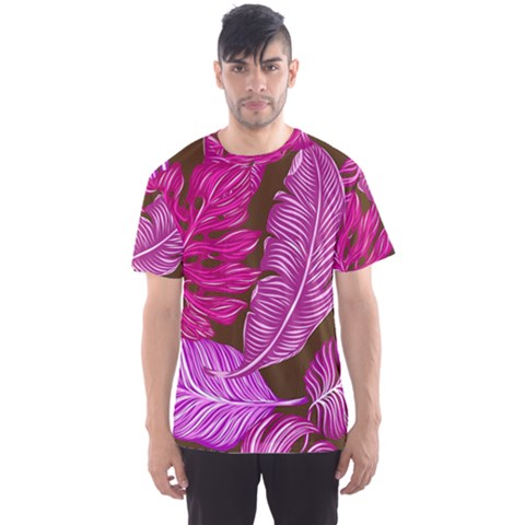 Tropical Pink Leaves Men s Sports Mesh Tee by snowwhitegirl