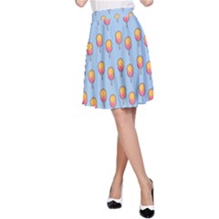 Cotton Candy Pattern Blue A-line Skirt by snowwhitegirl