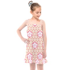 Floral Design Seamless Wallpaper Kids  Overall Dress