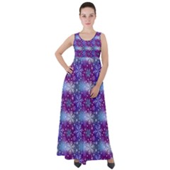 Snow White Blue Purple Tulip Empire Waist Velour Maxi Dress by Pakrebo