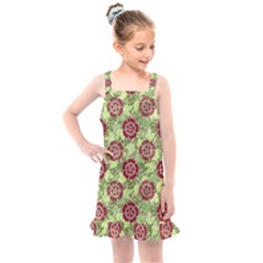 Seamless Pattern Leaf The Pentagon Kids  Overall Dress