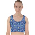 Floral Design Asia Seamless Pattern Velvet Racer Back Crop Top View1