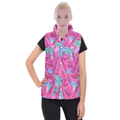 Leaves Tropical Reason Stamping Women s Button Up Vest by Pakrebo