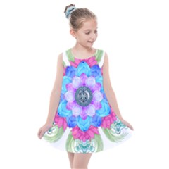 Lotus Flower Bird Metatron s Cube Kids  Summer Dress