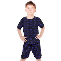 Neon Oriental Characters Print Pattern Kids  Tee And Shorts Set by dflcprintsclothing