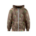 Peacock Feather Bird Exhibition Kids  Zipper Hoodie