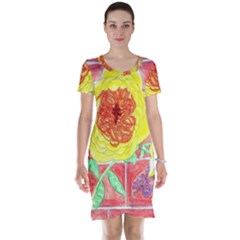 Reid Hall Rose Watercolor Short Sleeve Nightdress by okhismakingart