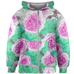 Roses With Gray Skies Kids  Zipper Hoodie Without Drawstring