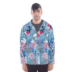 Floral Jungle Blue Men s Hooded Windbreaker