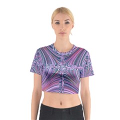 Electric Field Art Ix Cotton Crop Top by okhismakingart