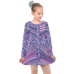 Electric Field Art Ix Kids  Long Sleeve Dress