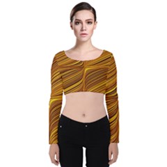 Electric Field Art Xxix Velvet Long Sleeve Crop Top by okhismakingart