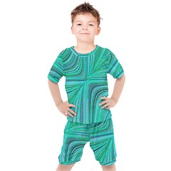 Electric Field Art Xxxi Kids  Tee And Shorts Set