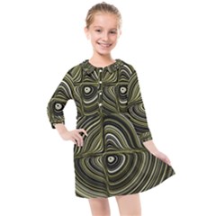 Electric Field Art Xxxii Kids  Quarter Sleeve Shirt Dress