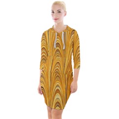 Electric Field Art Xxxix Quarter Sleeve Hood Bodycon Dress