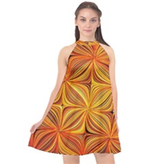 Electric Field Art Xlv Halter Neckline Chiffon Dress  by okhismakingart