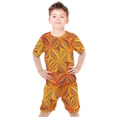 Electric Field Art Xlv Kids  Tee And Shorts Set by okhismakingart