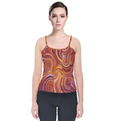 Electric Field Art Liii Velvet Spaghetti Strap Top by okhismakingart