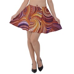 Electric Field Art Liv Velvet Skater Skirt by okhismakingart