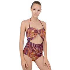 Electric Field Art Liv Scallop Top Cut Out Swimsuit by okhismakingart