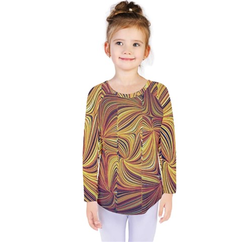 Electric Field Art Lvi Kids  Long Sleeve Tee by okhismakingart