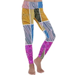 Electric Field Art Collage Ii Kids  Lightweight Velour Classic Yoga Leggings