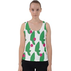 Feuilles Et Pois Velvet Tank Top